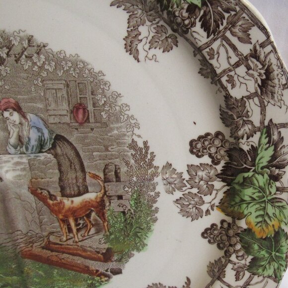 Vintage Spode's Byron Series No 1 Divided Sandwich Plate, Circa 1930s, Farm J889 - Picture 3 of 4